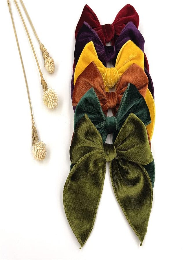 Sugarmelon Velvet Fable Bow Hair Clips Baby Girls Women Large Velvet Cheer Hair Bows Barrettes Accessories for Toddler Kids Teen Girls - Image 3