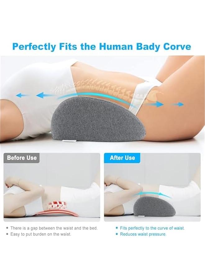 HOOKOR Lumbar Support Pillow for Sleeping, Heated Lower Back Support Pillowcfor Lower Back Pain Relief, Memory Foam Back Waist Cushion for Bed and Chair (Dark Gray) - Image 2