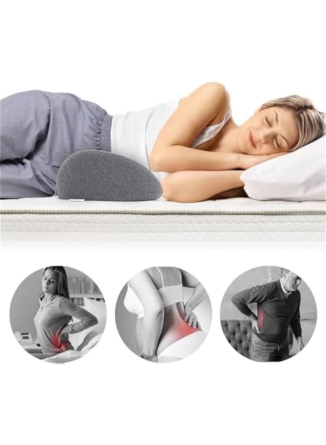HOOKOR Lumbar Support Pillow for Sleeping, Heated Lower Back Support Pillowcfor Lower Back Pain Relief, Memory Foam Back Waist Cushion for Bed and Chair (Dark Gray) - Image 3