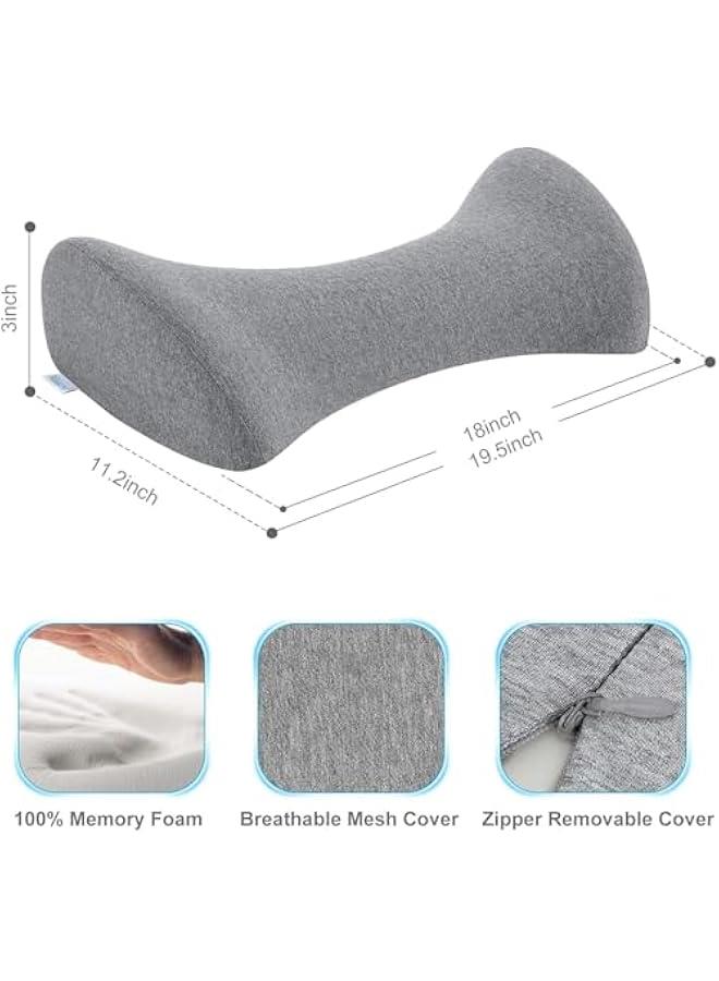 HOOKOR Lumbar Support Pillow for Sleeping, Heated Lower Back Support Pillowcfor Lower Back Pain Relief, Memory Foam Back Waist Cushion for Bed and Chair (Dark Gray) - Image 4