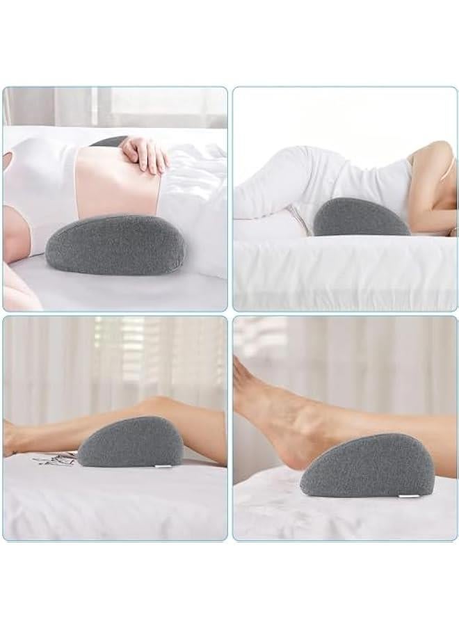 HOOKOR Lumbar Support Pillow for Sleeping, Heated Lower Back Support Pillowcfor Lower Back Pain Relief, Memory Foam Back Waist Cushion for Bed and Chair (Dark Gray) - Image 5