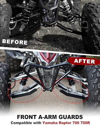 POKIAUTO A Arm Skid Plate for Yamaha Raptor 700 700R, Front Heavy-Duty Aluminum A-Arm Guards Arms Protector for Yamaha Raptor YFM 700 700R 2006-2025 Accessories (2PCS) - Image 2