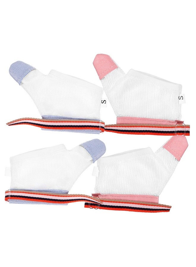 Healifty 2 Pairs Baby Thumb Sucking Stop Finger Guard Thumb Sucking Glove No Scratch Breathable Finger Thumb Protector with Wrist Band for Toddlers S White - Image 1