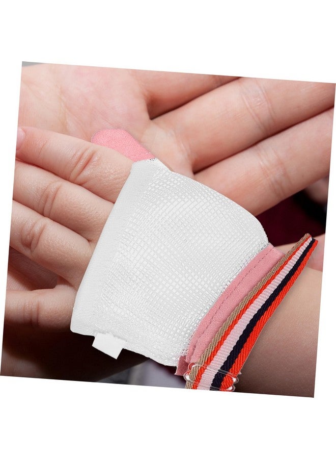 Healifty 2 Pairs Baby Thumb Sucking Stop Finger Guard Thumb Sucking Glove No Scratch Breathable Finger Thumb Protector with Wrist Band for Toddlers S White - Image 5