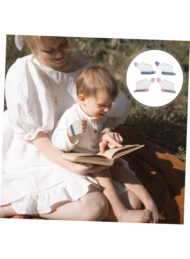 Healifty 2 Pairs Baby Thumb Sucking Stop Finger Guard Thumb Sucking Glove No Scratch Breathable Finger Thumb Protector with Wrist Band for Toddlers S White - Image 4