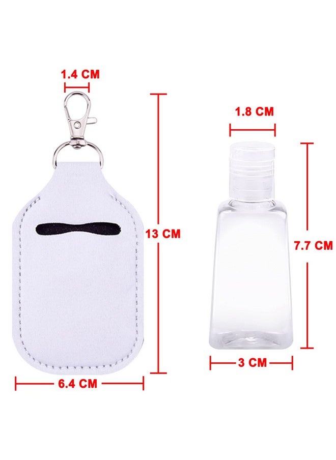 Duufin - 40 Pieces Hand Sanitizer Holder Empty Travel Bottle Set Including 20 Pieces Hand Sanitizer Keychain Holders And 20 Pieces Reusable Flip Cap Travel Bottles For Hand Sanitizer, White - Image 1
