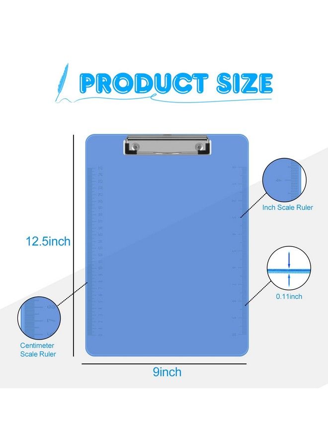 HERKKA Clipboards Herkka 15 Pack Upgrade Plastic Clipboards Low Profile Clip Standard A4 Letter Size Assorted Transparent Color For Classroom And Office Use - Image 3