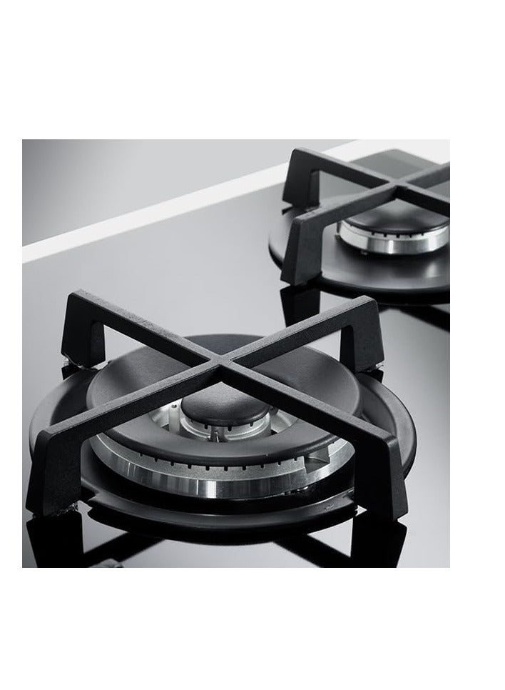 إلبا بوتاجاز غاز 90 سم من البا، 5 شعلات، دعامات مقلاة من الحديد الزهر - سيراميك أسود - موديل ELIO 95-545 CG - Image 2