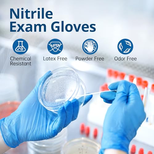 SwiftGrip Disposable Nitrile Exam Gloves 3 Mil Blue Nitrile Gloves Disposable Latex Free Medical Gloves Cleaning Gloves FoodSafe Rubber Gloves Powder Free NonSterile 100ct Box Small - Image 5