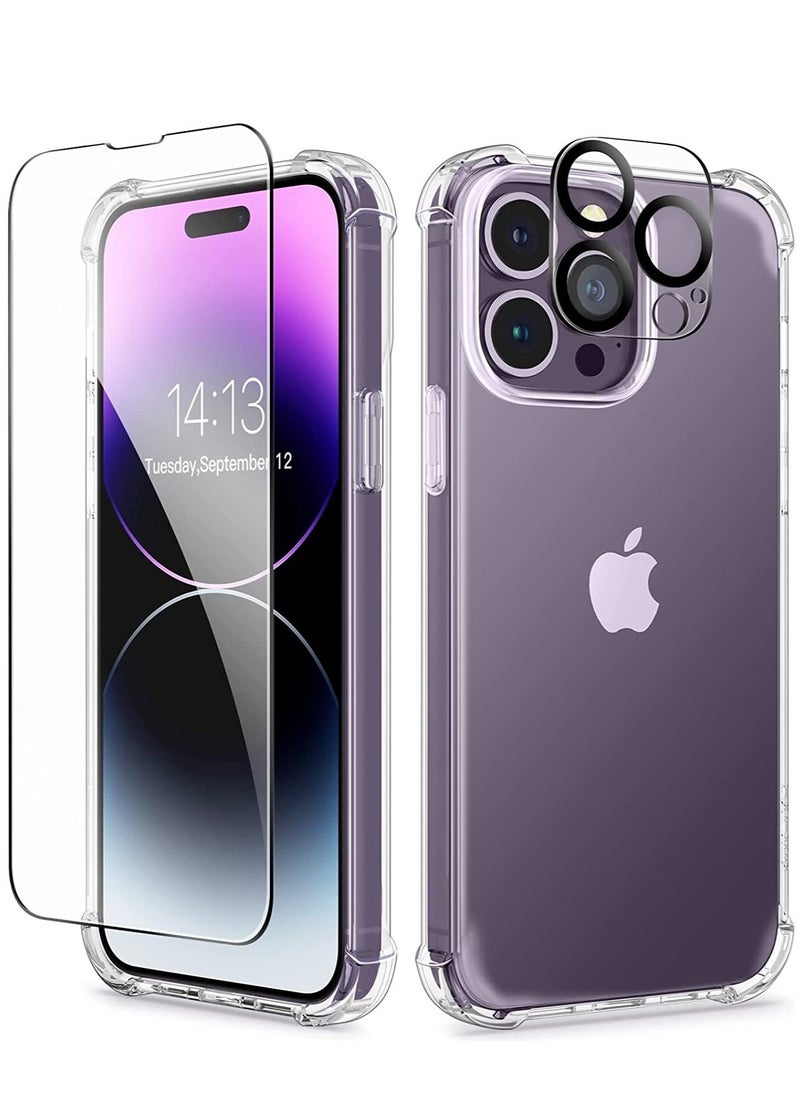 Raxoom Case Compatible with iPhone 14 Pro Max 6.7 Inch, with Screen Protector + Camera Lens Protector Clear Soft & Flexible Design Transparent Shockproof Protective Women Phone Cover, 2022 (Clear) - Image 1