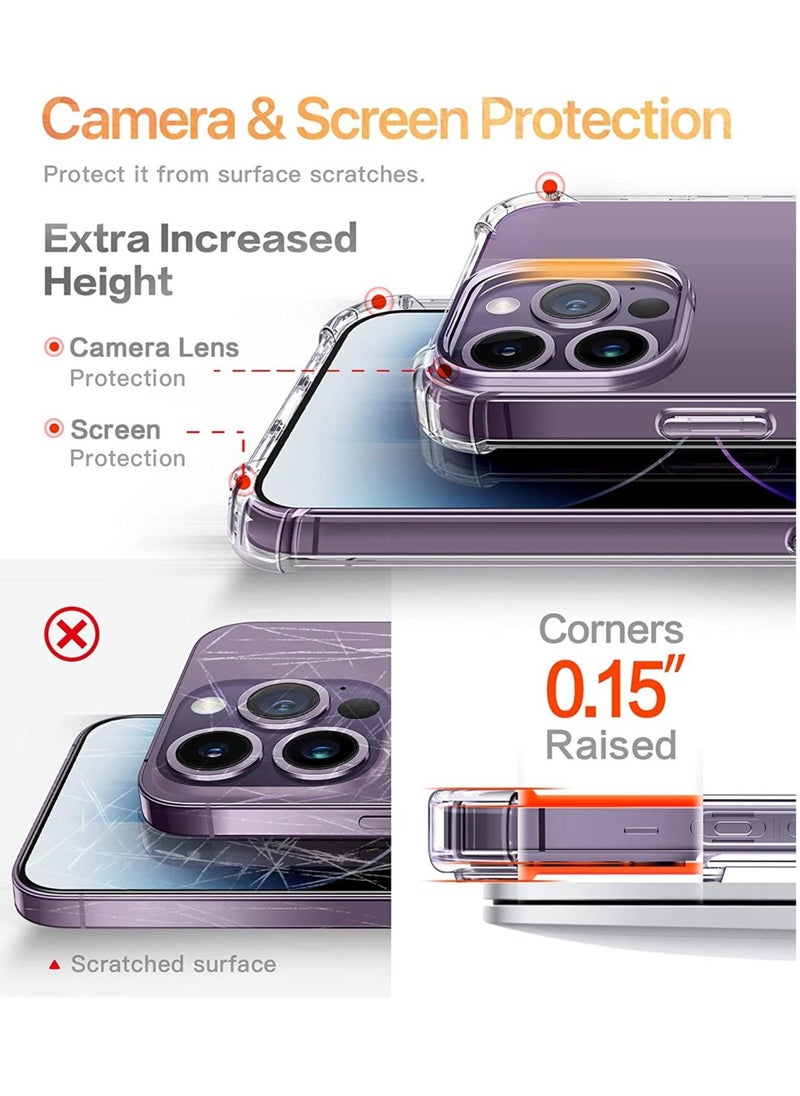 Raxoom Case Compatible with iPhone 14 Pro Max 6.7 Inch, with Screen Protector + Camera Lens Protector Clear Soft & Flexible Design Transparent Shockproof Protective Women Phone Cover, 2022 (Clear) - Image 4