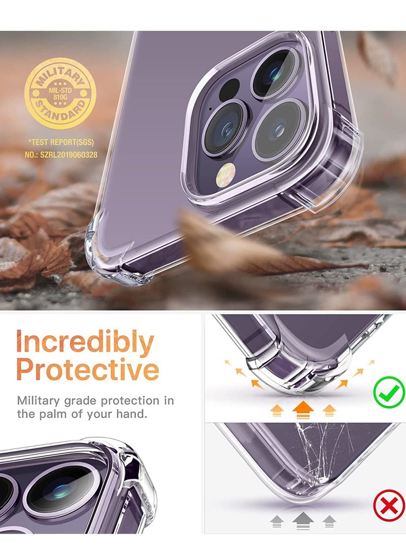 Raxoom Case Compatible with iPhone 14 Pro Max 6.7 Inch, with Screen Protector + Camera Lens Protector Clear Soft & Flexible Design Transparent Shockproof Protective Women Phone Cover, 2022 (Clear) - Image 2