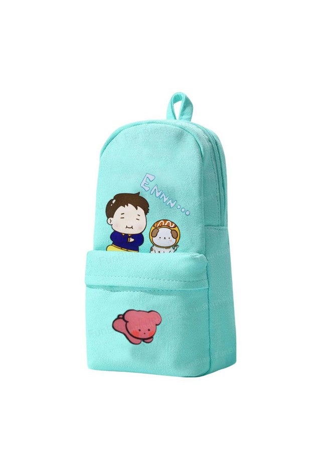 فنبلاست حقيبة أقلام فن بلاست للبنات - حقيبة أقلام كاواي، حقيبة أقلام كبيرة قابلة للتعليق، حقيبة أقلام أنيقة، حقيبة كرتونية لطيفة للأطفال، حقيبة جمالية لطلاب المدارس والجامعات (أخضر) - Image 1