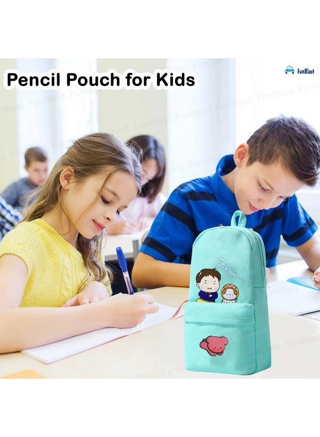 فنبلاست حقيبة أقلام فن بلاست للبنات - حقيبة أقلام كاواي، حقيبة أقلام كبيرة قابلة للتعليق، حقيبة أقلام أنيقة، حقيبة كرتونية لطيفة للأطفال، حقيبة جمالية لطلاب المدارس والجامعات (أخضر) - Image 4