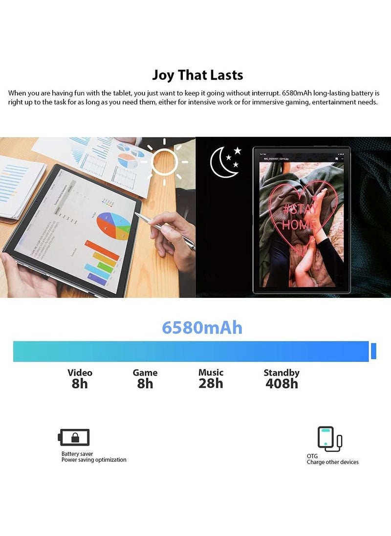 Blackview - Tab 8 Android Tablet 10.1 Inch 4GB RAM 64GB 4G+Wifi Dual SIM Silver Grey - Image 1
