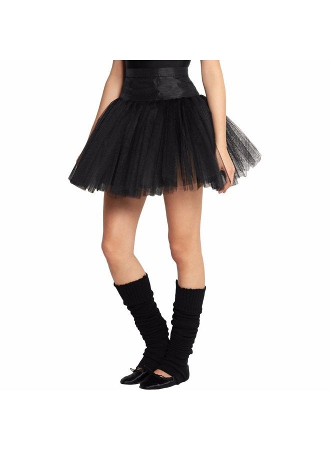 TRADERPLUS Women's Vintage 1950s Tutu Petticoat Ballet Bubble Dance Skirt Short Pettiskirts, Black, L - Image 2