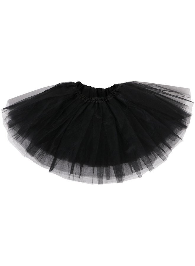 TRADERPLUS Women's Vintage 1950s Tutu Petticoat Ballet Bubble Dance Skirt Short Pettiskirts, Black, L - Image 1