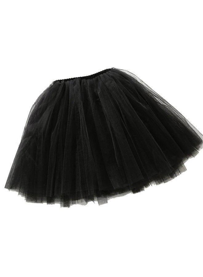 TRADERPLUS Women's Vintage 1950s Tutu Petticoat Ballet Bubble Dance Skirt Short Pettiskirts, Black, L - Image 4