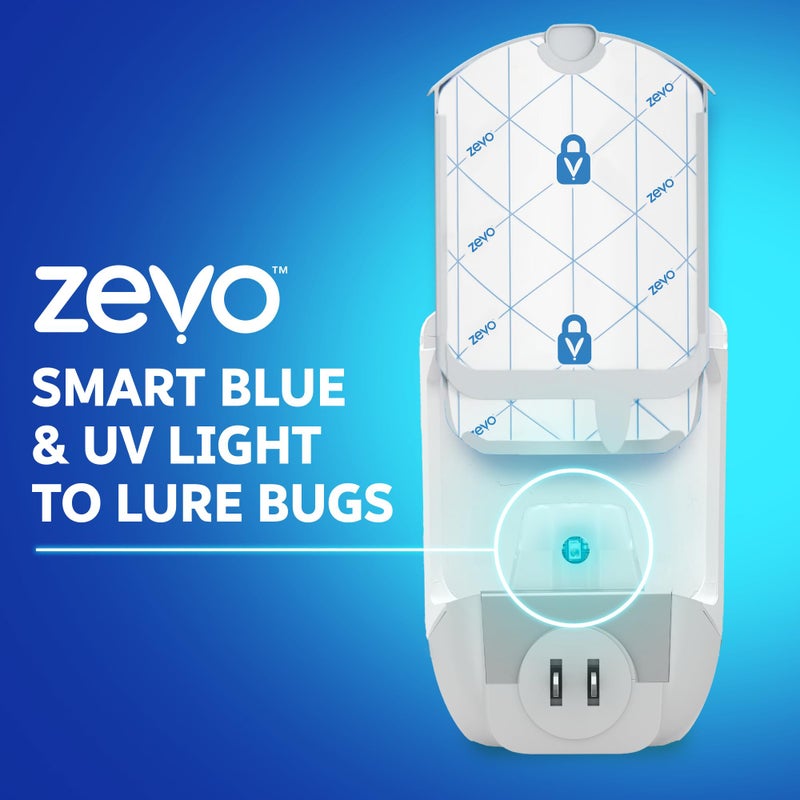 Zevo Flying Insect Trap for Indoors: Light Trap Captures Fruit Flies, Gnats and Houseflies, Starter Kit (1 Plug-in Base + 1 Cartridge) - Image 4