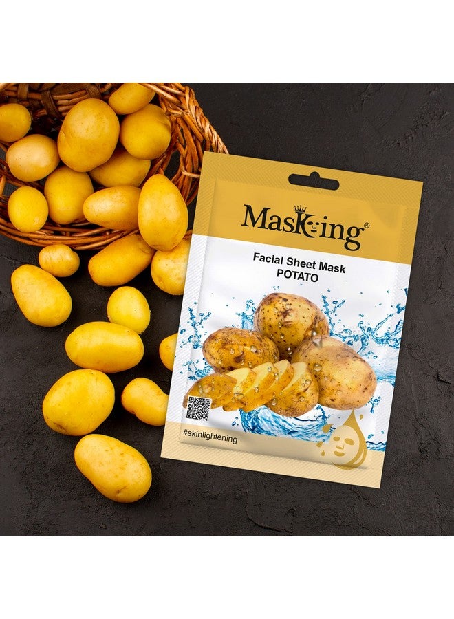 MasKing Beauty Facial Sheet Mask Pomegranate, Kiwi, Avocado, Potato & Honey for Skin Regeneration & Glowing for Women & Men, 100ml (Combo Of 5) - Image 5