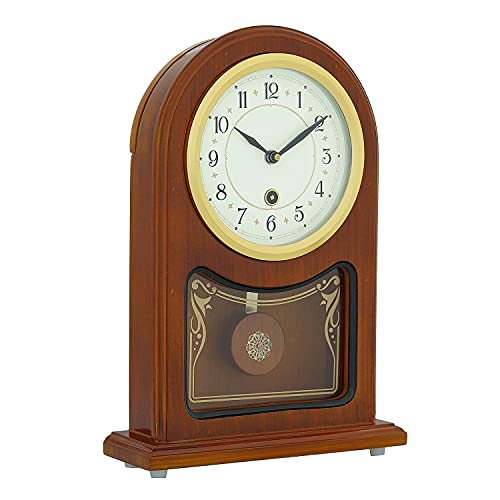 CHRONIKLE Vertical Wooden Analog Pendulum English Numbers Table Clock for Office Desk Study Living Room Decorations Gifts (Size: 23 x 8 x 33.5 CM | Weight: 1240 Gram | Color: Brown) - Image 1