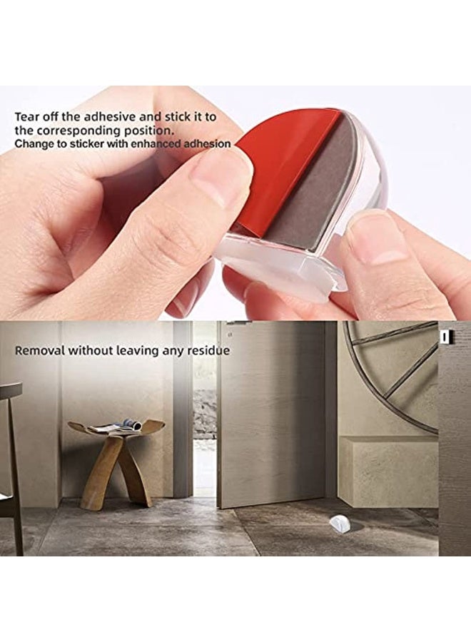 Door Stopper 4 Pieces Door Stopper Transparent Self-Adhesive Wall And Furniture Protection And 4 Pieces Of Adhesive Tape  - Image 5