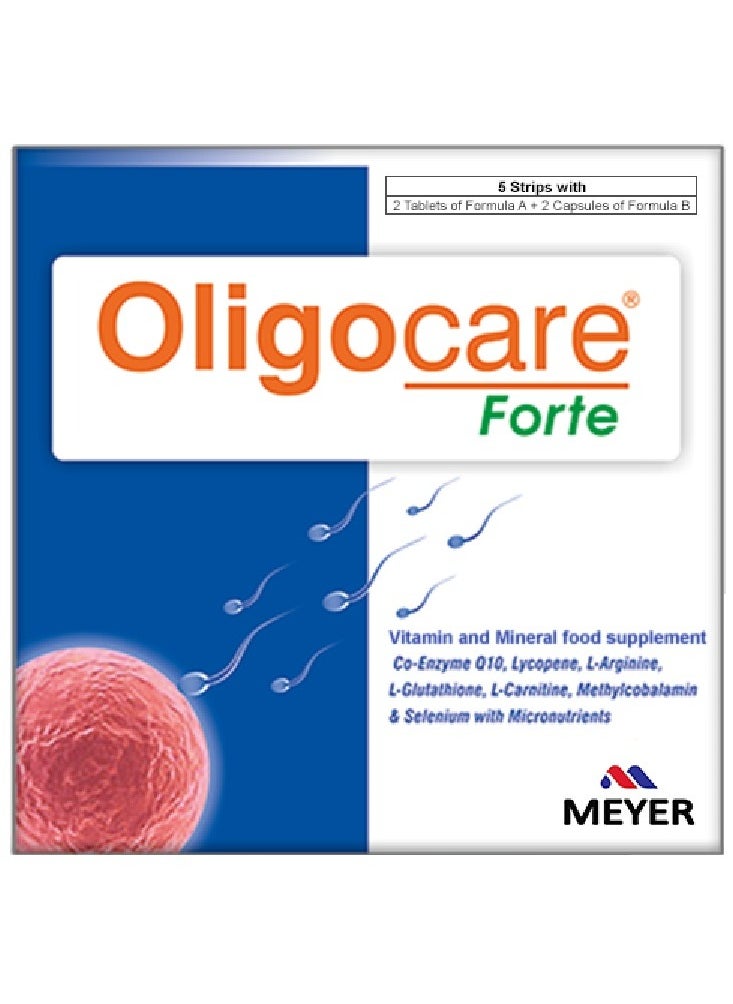 MEYER - Oligocare Forte Vitamin and Mineral Supplement - 5 Strips Each Strip Contains (2 Tablets of Formula A + 2 Capsules of Formula B) - Image 1