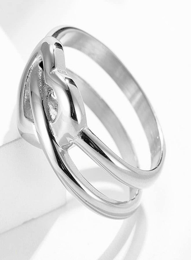 Jude Jewelers Stainless Steel Double Band Heart Shaped Promise Statement Wedding Valentines Anniversary Propose Ring (Silver, 8) - Image 3