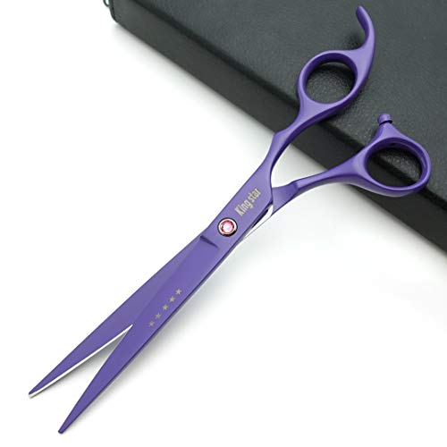 Kingstar 7.0in. Matt Purple Professional Pet Grooming Scissors Set,Straight & Thinning & Curved Scissors Set with Comb,case,A429 - Image 5