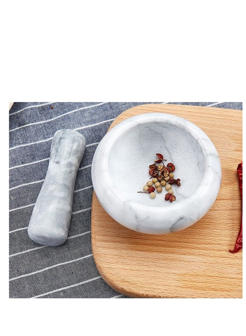 Marble Granite Mortar And Pestle White 9cm  - Image 2