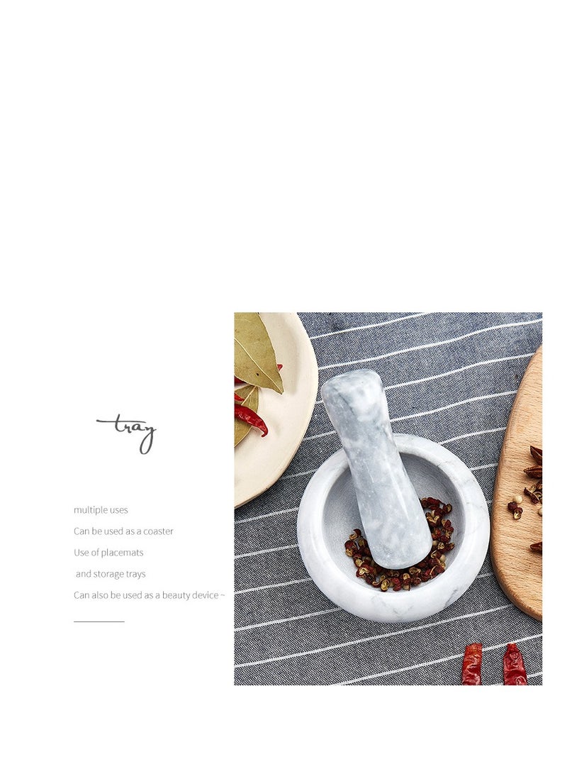 Marble Granite Mortar And Pestle White 9cm  - Image 3