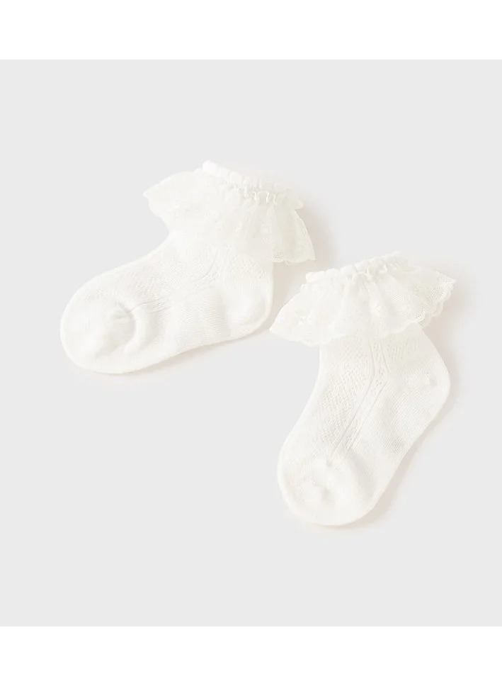 Dave & Bella White Ruffle Socks