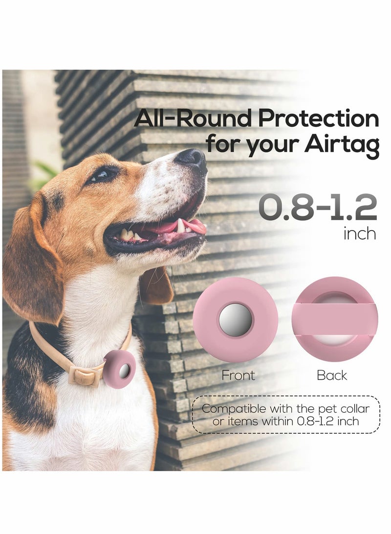 2 PCS Silicone AirTag Holder for Dog & Cat Collars - Anti-Lost Pet Accessory in Pink & Purple  - Image 2