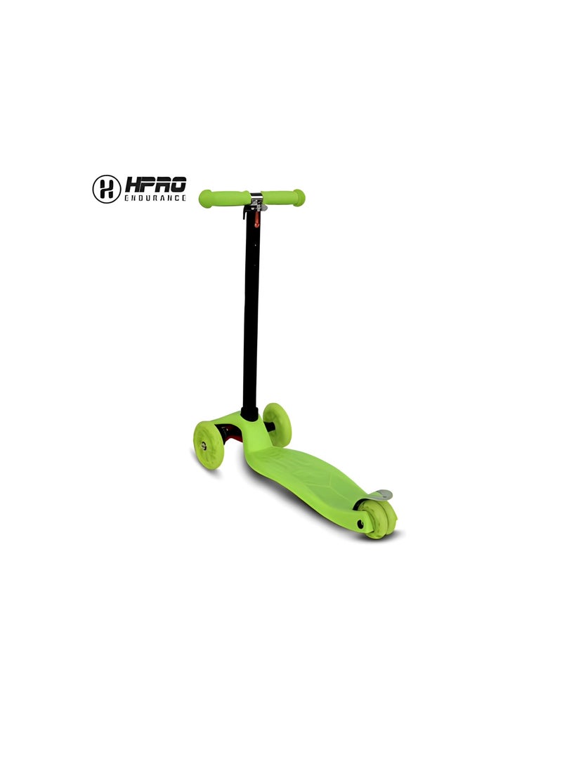 H PRO HM Sports Foldable 3 Wheel Kick Scooter for Kids | Green Edition with LED Lights and Height Adjustment - Image 4