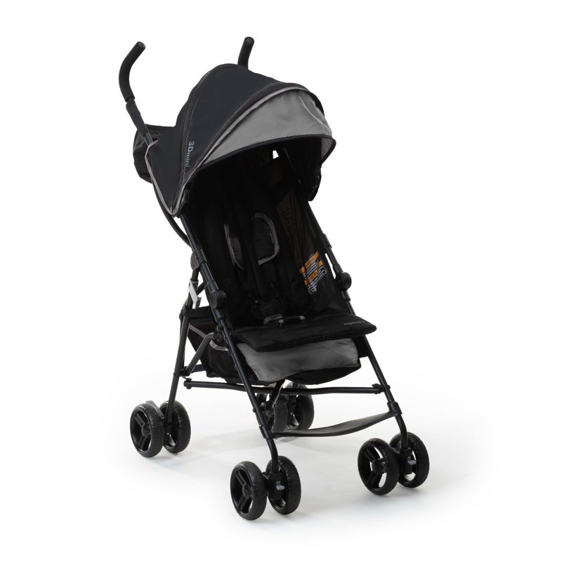 Ingenuity 3D Mini Convenience Stroller â€“ Lightweight Stroller with Compact Fold, Multi-Position Recline, Canopy with Pop Out Sun Visor and More â€“ Umbrella Stroller for Travel and More, Gray - Image 1