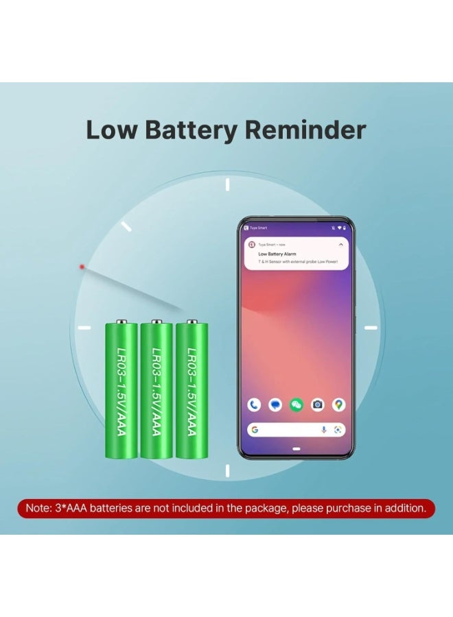 UanTii Smart Temperature Humidity Sensor with 1m External Probe Tuya Wifi Thermometer Temperature Sensor for Aquarium Water Tank,App and Voice Monitor,Works... - Image 4