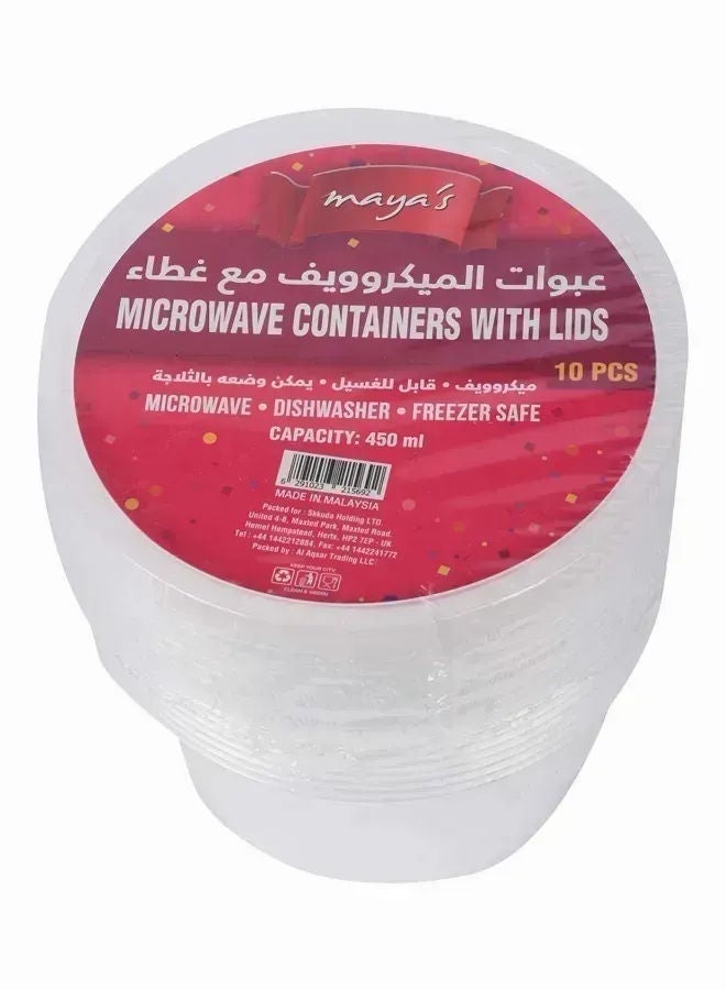 Maya's Plastic Bowl Microwave Container With Lids 10's
