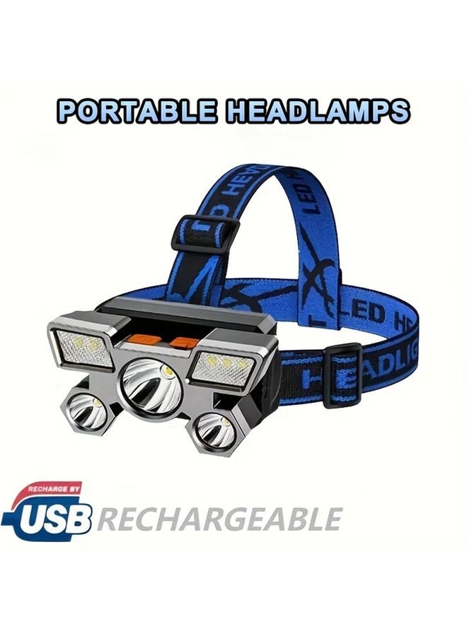 مصباح رأسي AKL T21 1 بإضاءة LED فائقة السطوع متعدد مصادر الضوء لممارسة صيد الأسماك وركوب الدراجات والجري والتخييم وتسلق الجبال - Image 2