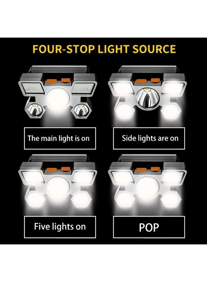 مصباح رأسي AKL T21 1 بإضاءة LED فائقة السطوع متعدد مصادر الضوء لممارسة صيد الأسماك وركوب الدراجات والجري والتخييم وتسلق الجبال - Image 5