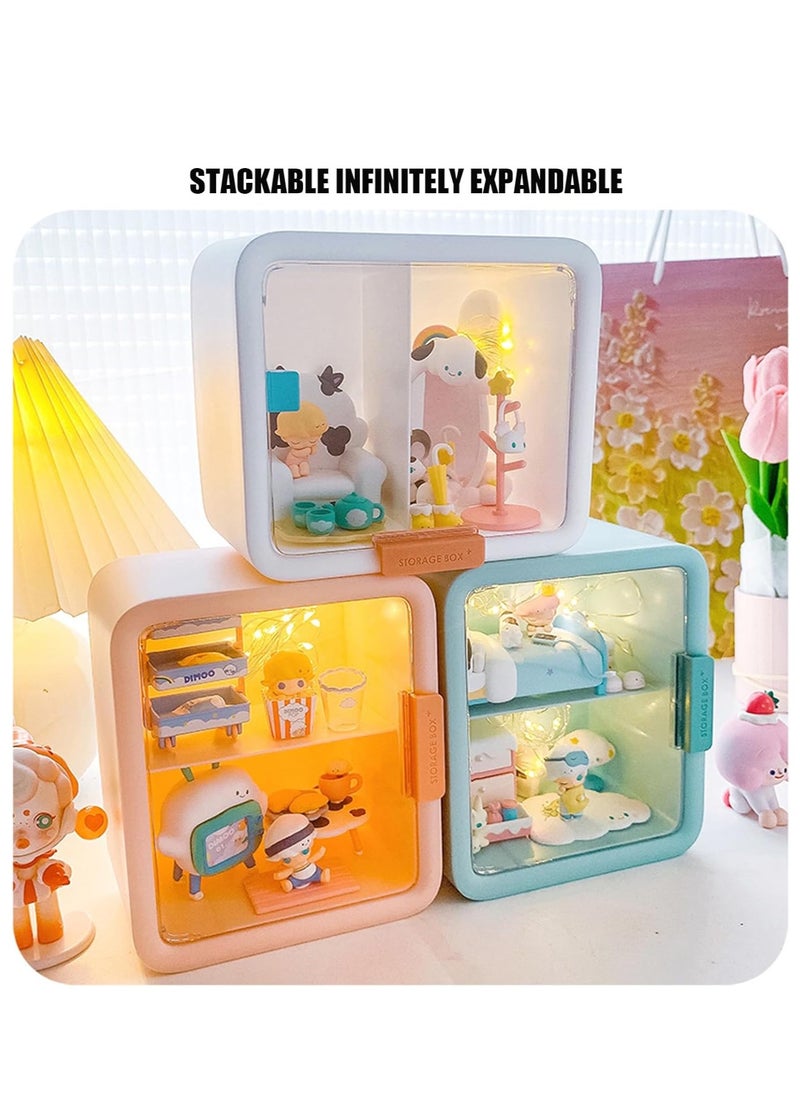 KASTWAVE Clear Display Case for Figures, Minifigure Display Case for Action Figures Blocks, for Figures Stackable Doll Storage Box with Door Dust and Moisture Proof for Action Figures Collectibles Pop Mart  - Image 4
