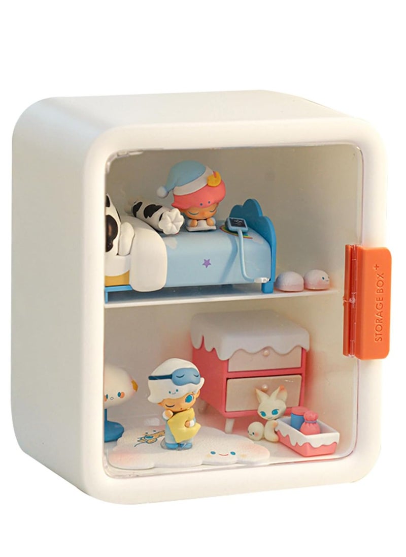 KASTWAVE Clear Display Case for Figures, Minifigure Display Case for Action Figures Blocks, for Figures Stackable Doll Storage Box with Door Dust and Moisture Proof for Action Figures Collectibles Pop Mart  - Image 1