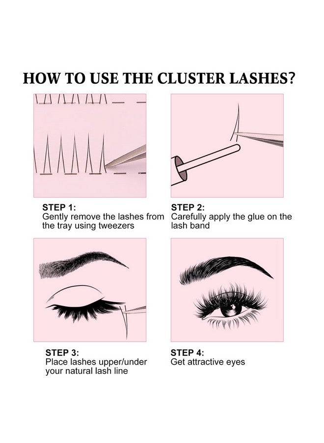 DSLONG Manga Lash Individual Lashes Cluster Lashes Natural Look Lash Extension Kit 3D Cosplay Eyelash Cluster Extensions Reusable - Image 3