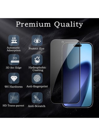 2 PACK iPhone 17 Air Privacy Screen Protector + 2 PACK Camera Lens Protector, Ultra Top 9H+ Tempered Glass, Full Coverage Screen - view 2
