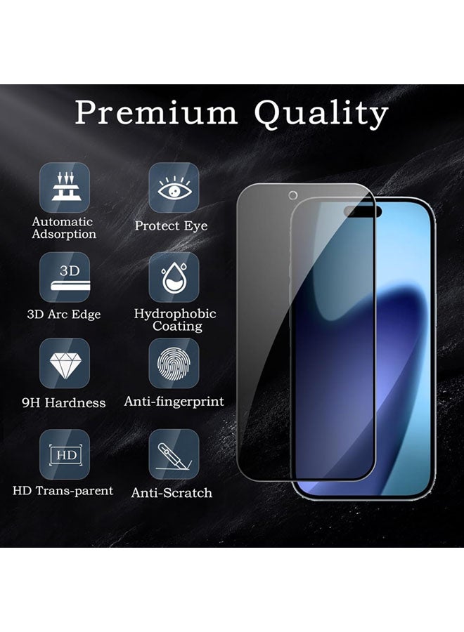 SJet 2 PACK iPhone 17 Air Privacy Screen Protector + 2 PACK Camera Lens Protector, Ultra Top 9H+ Tempered Glass, Full Coverage Screen - Image 2