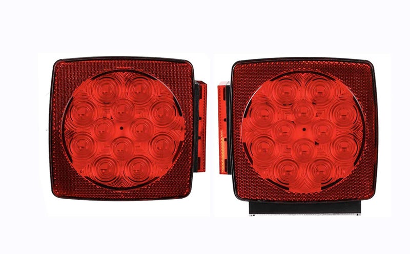 MAXXHAUL 50343 12V LED Submersible Left and Right Trailer Lights for Trailers Less than 80 Wide