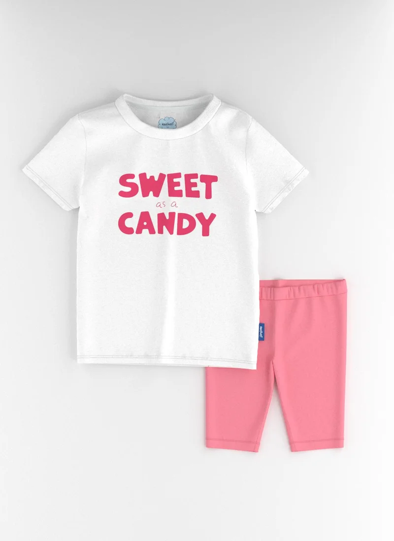Nautinati Nautinati Girls' Cotton Graphic Printed T-shirt and Solid Biker Shorts