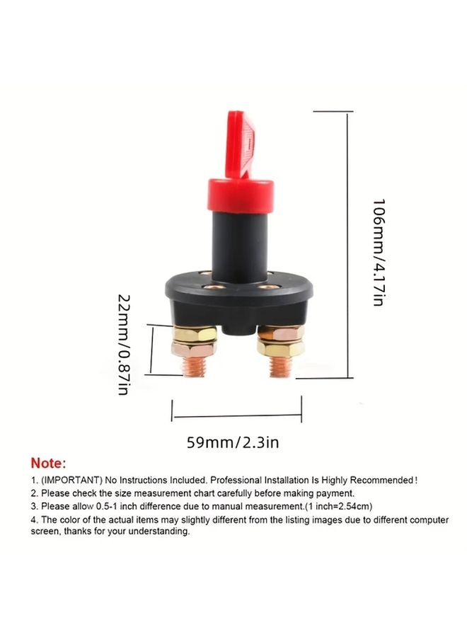 1pc High Current Battery Disconnect Isolator Cut Off Switch For Car Marine Auto ATV - Image 2
