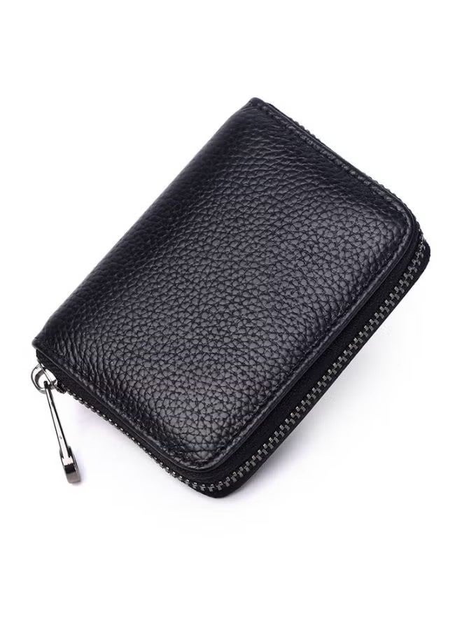 Calfskin Leather Card Holder Black  - Image 2