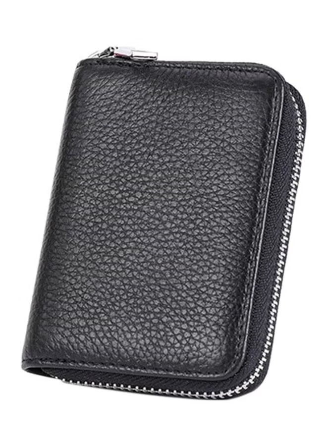 Calfskin Leather Card Holder Black  - Image 1