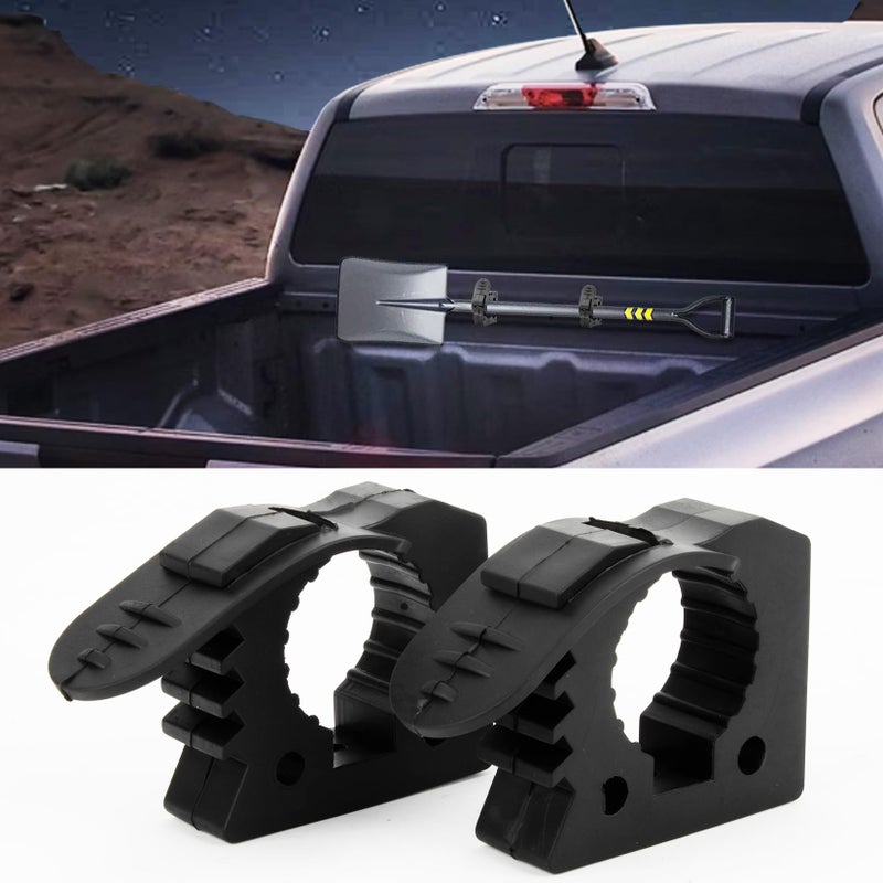PSLER Shovel Holder for Truck Quick Release Rubber Clamp Mount Shovel and Axe Mount for Truck Bed Roof Rack Trailer Offroad Vehicle UTV Universal for diameter tools 117 to 137 2PC - Image 2